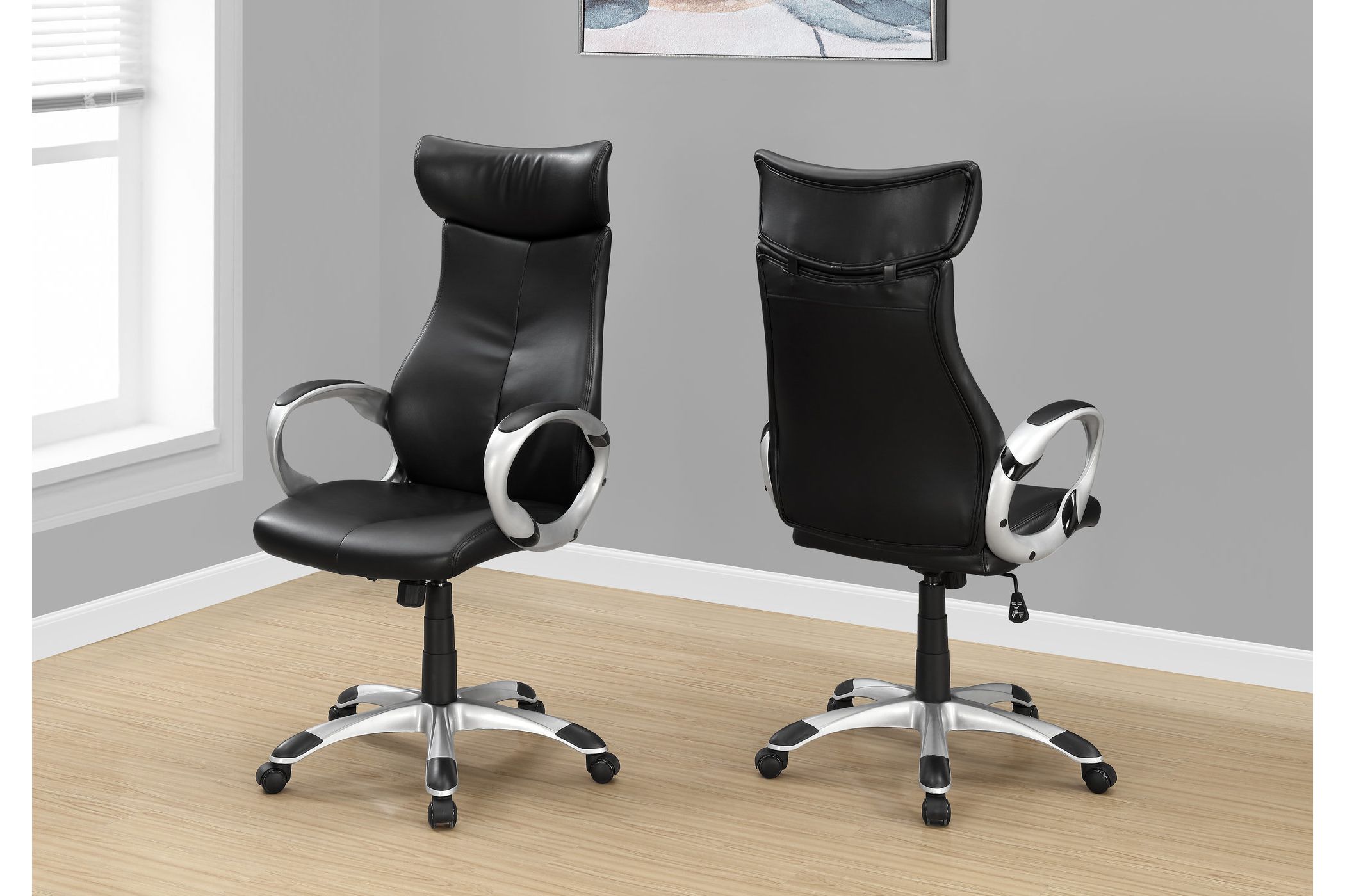 Olivet Black Faux Leather Office Chair